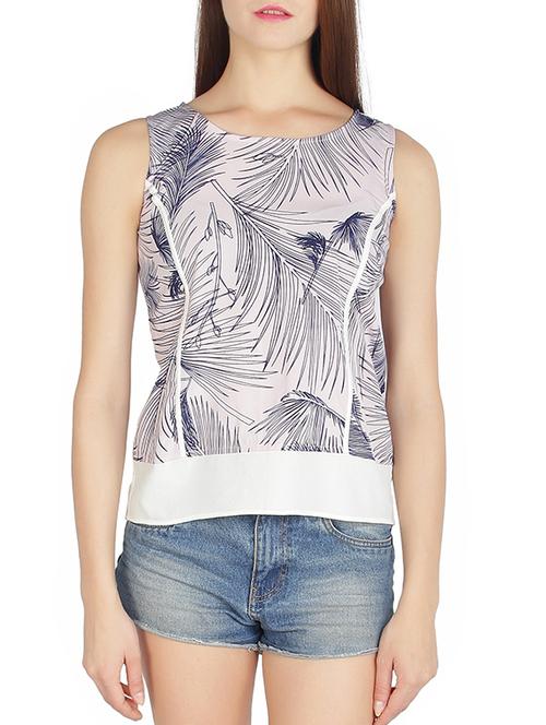 cream printed top - 11910904 - Very Small Image - 1