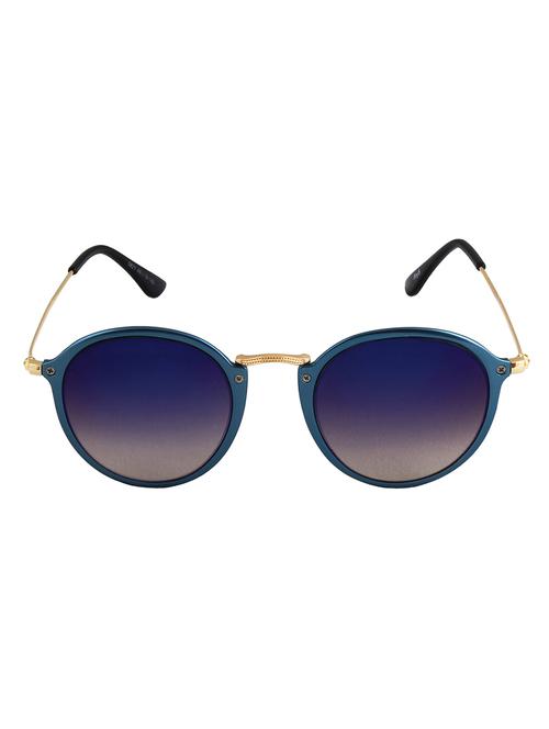 blue & golden round unisex sunglasses - 11911214 - Very Small Image - 1
