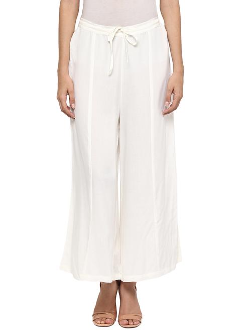 white cotton palazzos - 11911402 - Very Small Image - 1