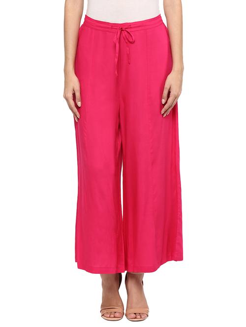 pink cotton palazzos - 11911405 - Very Small Image - 1