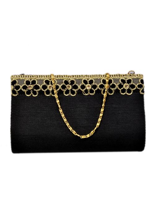 black cotton embroidered clutch - 11912500 - Very Small Image - 1