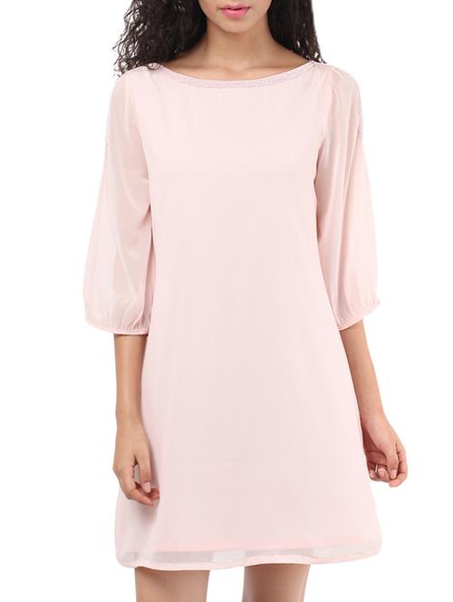 light pink embellished georgette dress - 11915405 - Very Small Image - 1