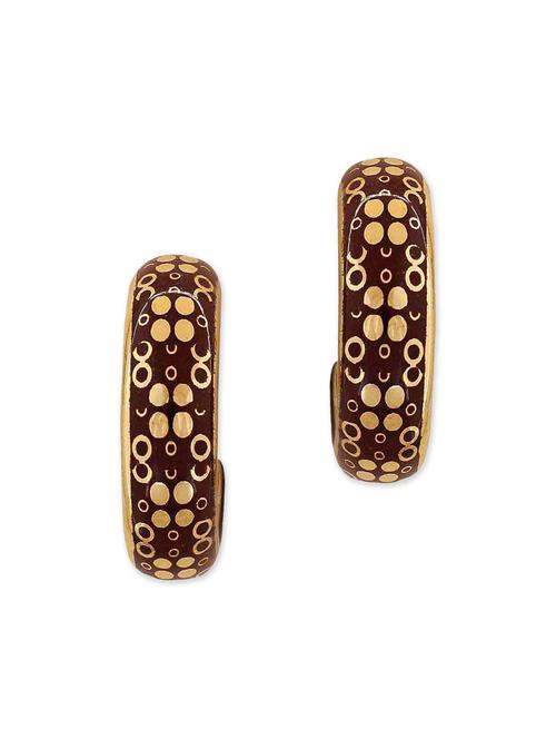 brown metal drop earring - 11915449 - Very Small Image - 1