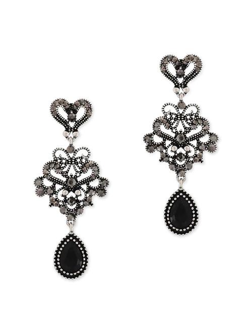 black metal drop earring - 11915474 - Very Small Image - 1