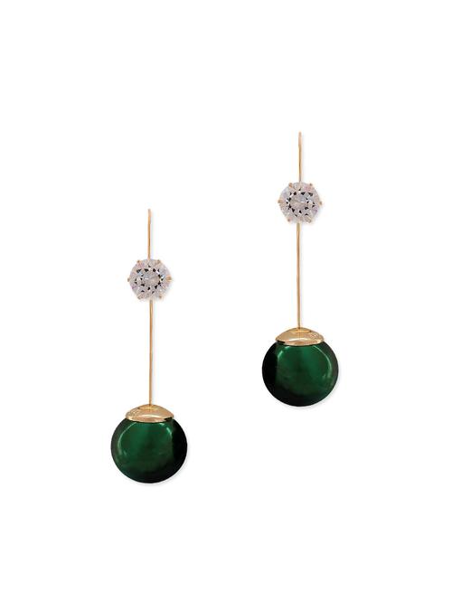 green metal drop earring - 11915507 - Very Small Image - 1