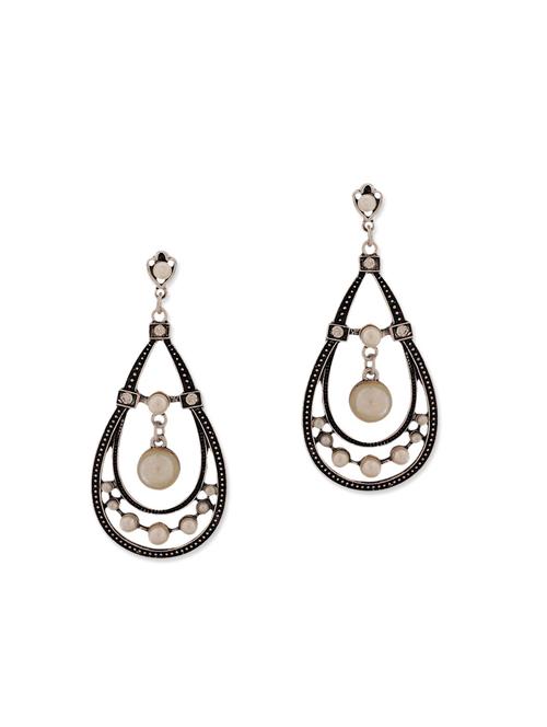 silver metal drop earring - 11915559 - Very Small Image - 1