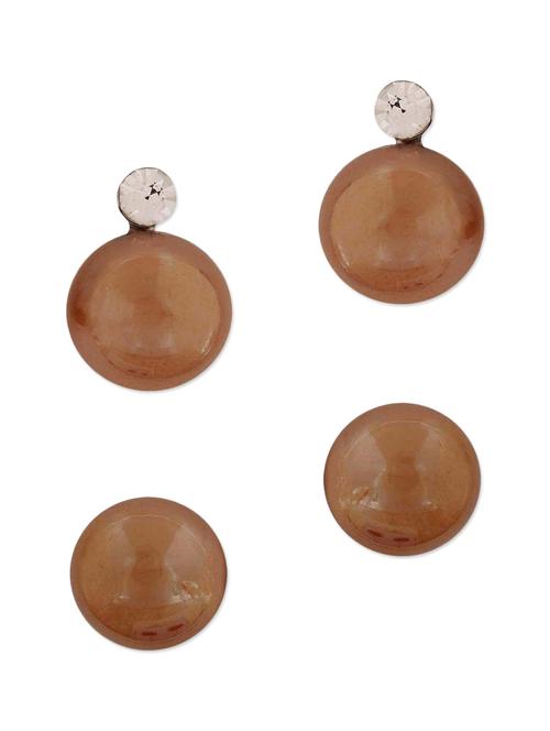 beige metal studs earring - 11915655 - Very Small Image - 1