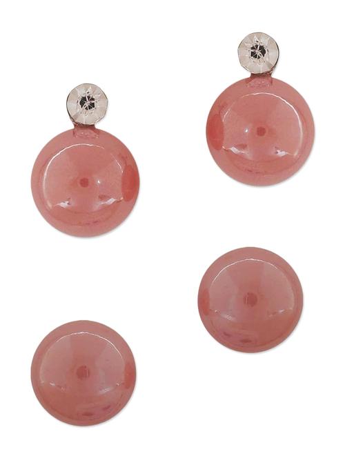 pink metal studs earring (set of 2) - 11915662 - Very Small Image - 1