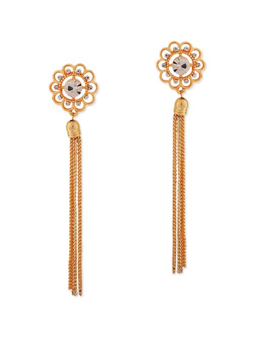 gold metal drop earring - 11915702 - Very Small Image - 1
