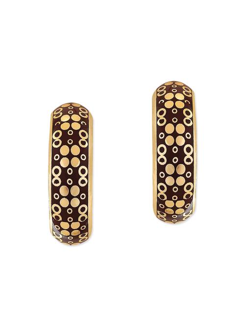 brown metal drop earring - 11915754 - Very Small Image - 1