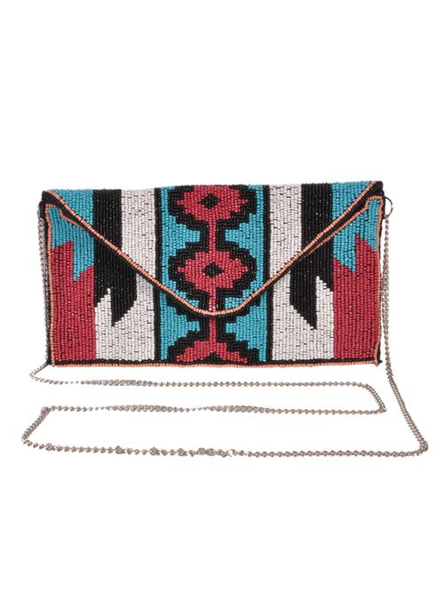beaded tribal pattern black envelope clutch - 1191809 - Very Small Image - 1