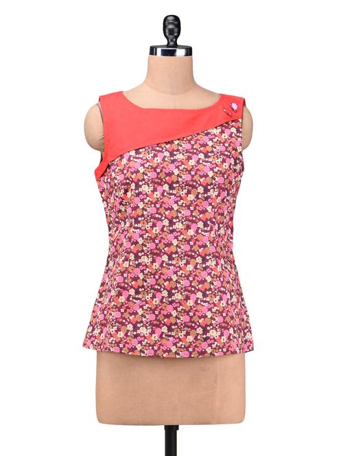 Multicolored Silk Cotton Printed Top - 1191910 - Very Small Image - 1