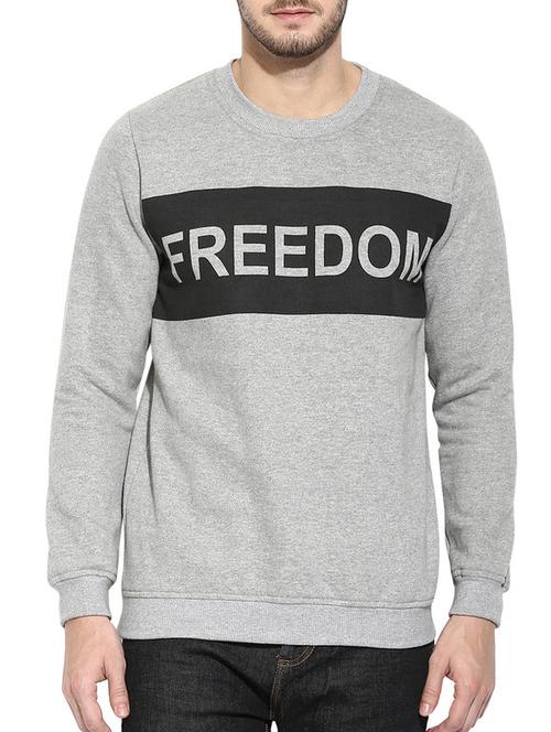grey typographic fleece sweatshirt - 11919236 - Very Small Image - 1