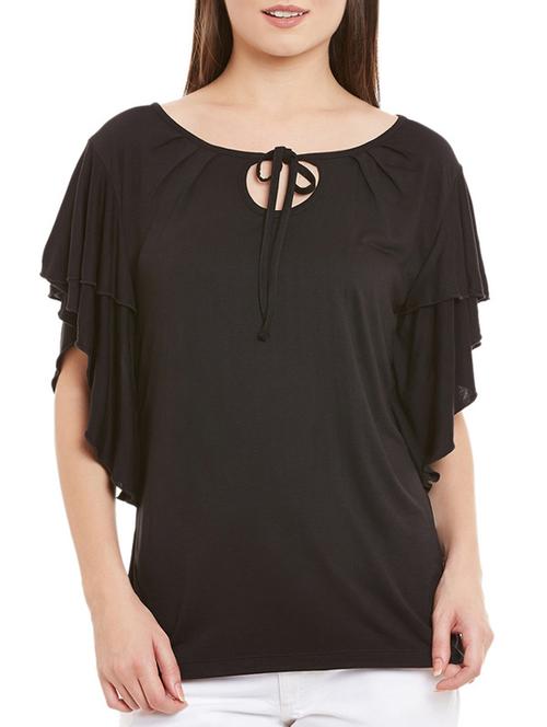 black viscose regular top - 11920227 - Very Small Image - 1