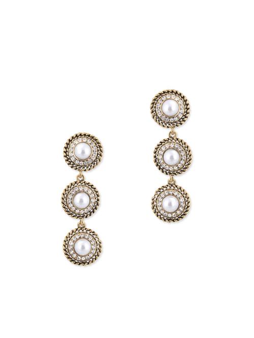 gold metal drop earrings - 11921057 - Very Small Image - 1