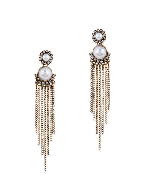 gold metal danglers earring - 11926516 - Very Small Image - 1