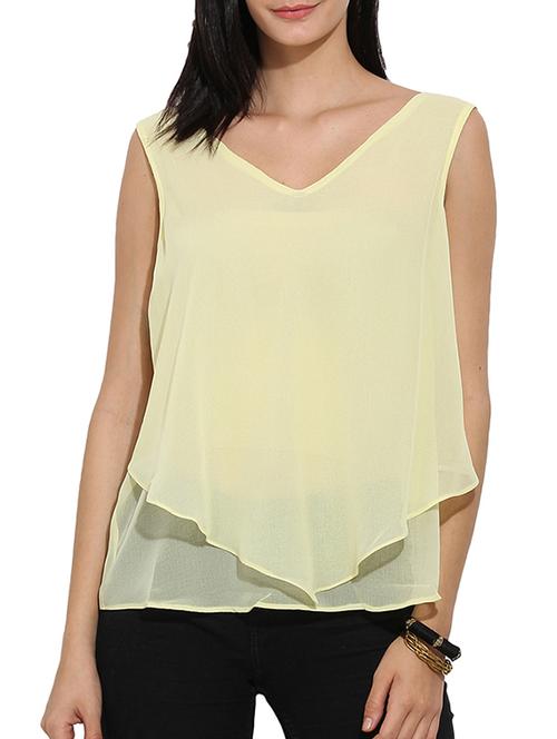 yellow georgette top - 11927108 - Very Small Image - 1