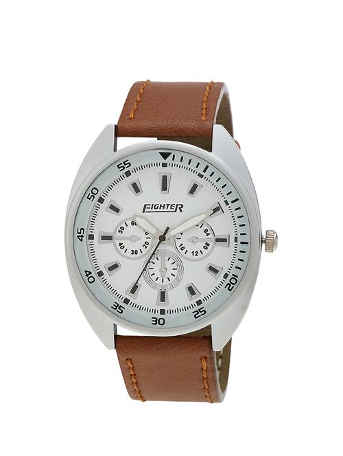 brown color, chronograph watch with leather strap - 11928019 - Very Small Image - 1