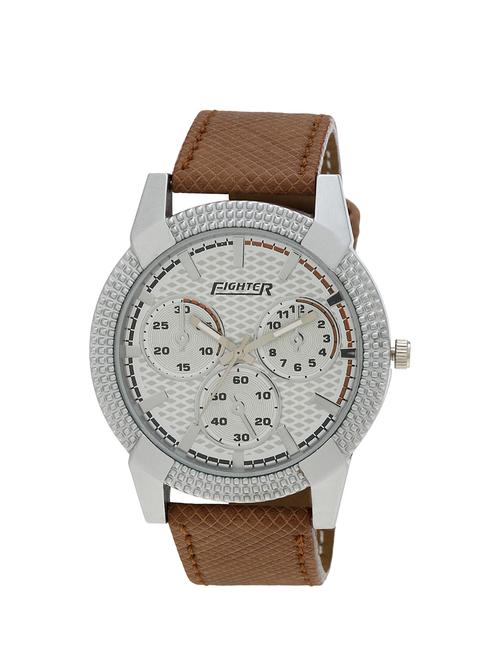 brown color, chronograph watch with leather strap - 11928020 - Very Small Image - 1
