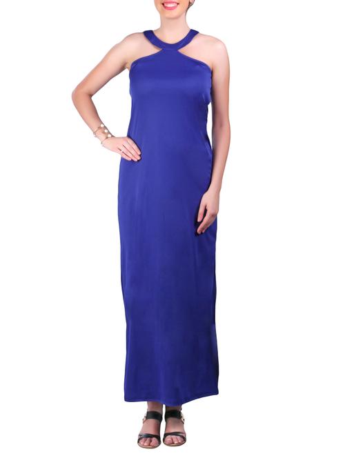 blue halter maxi dress - 11929650 - Very Small Image - 1