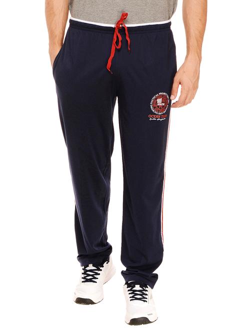 navy blue cotton full length track pant - 11931716 - Very Small Image - 1