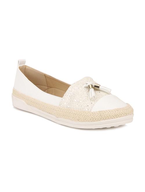 white faux leather slip on espadrilles - 11932443 - Very Small Image - 1