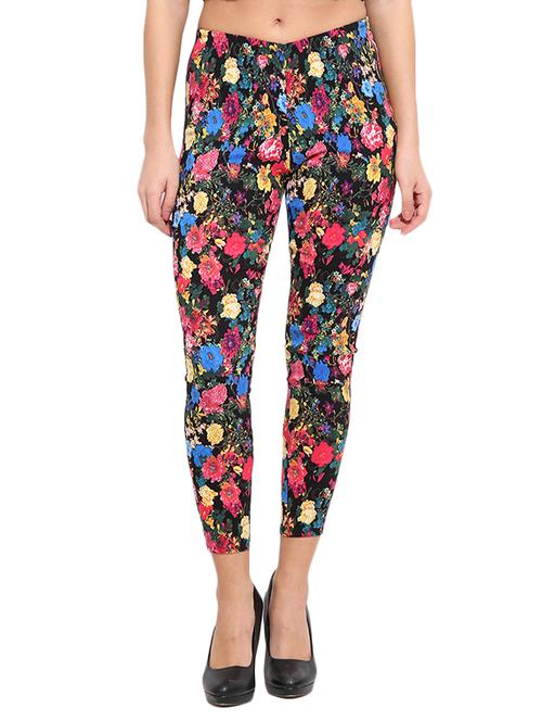 multicolored floral printed polyester jegging - 11933222 - Very Small Image - 1