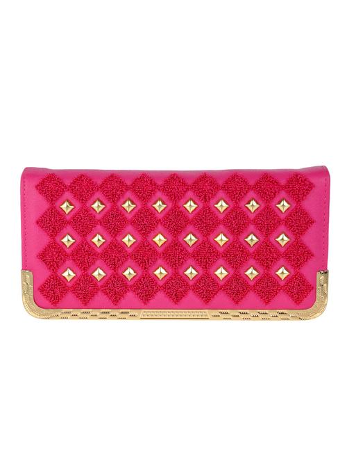 pink rexene embroidered clutch - 11938418 - Very Small Image - 1