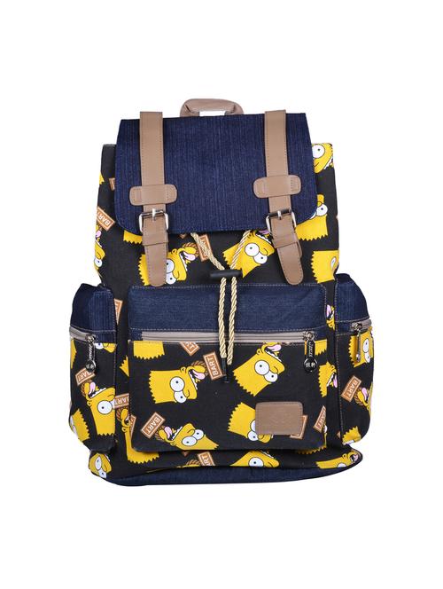 black canvas printed backpack - 11938867 - Very Small Image - 1