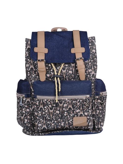 black canvas printed backpack - 11938874 - Very Small Image - 1