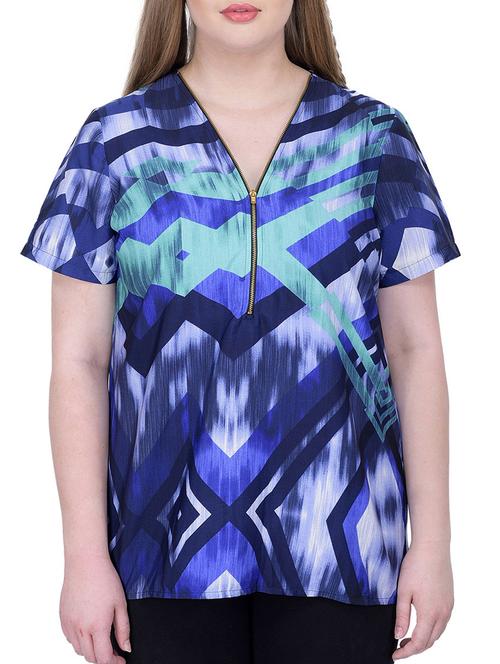 blue printed regular top - 11938999 - Very Small Image - 1