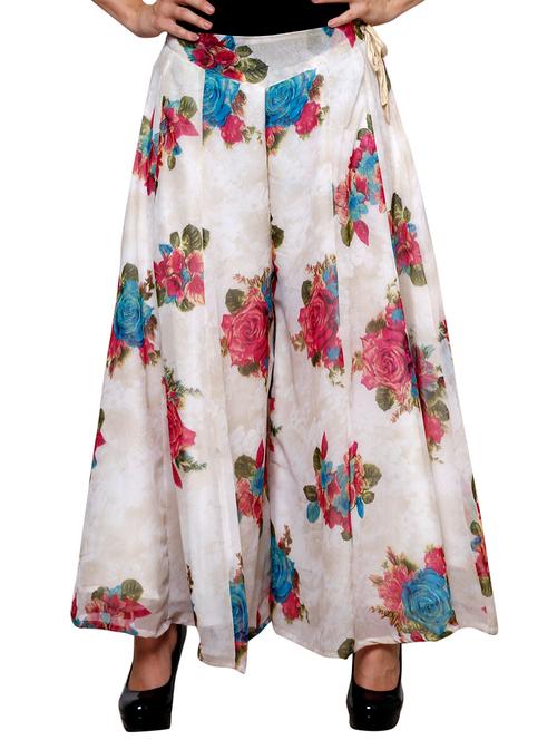multi colored georgette palazzos - 11939057 - Very Small Image - 1