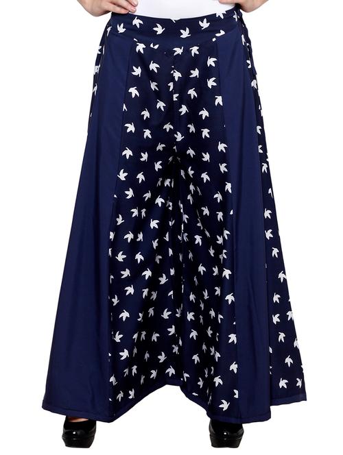 navy blue crepe palazzo - 11939059 - Very Small Image - 1