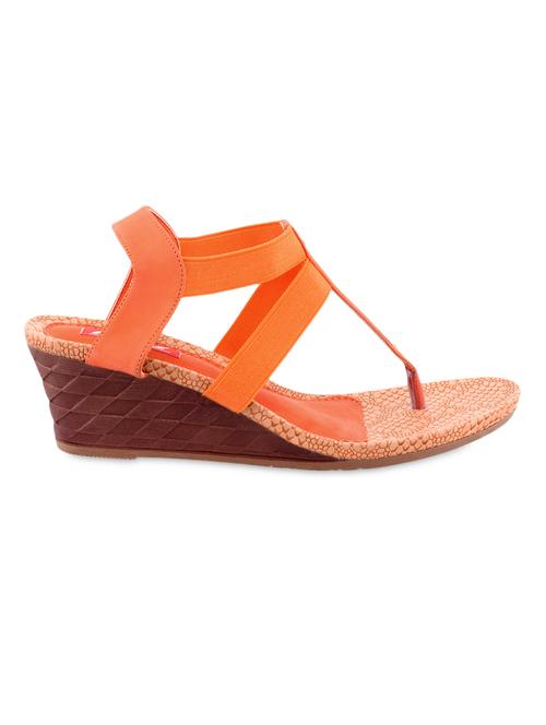 orange leatherette wedges - 1194193 - Very Small Image - 1