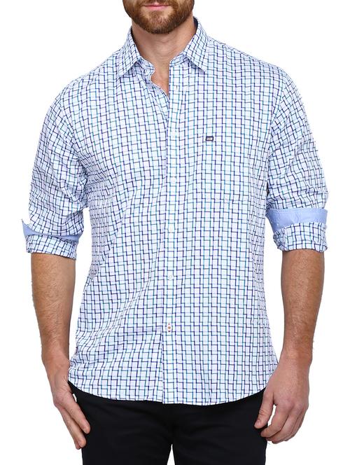 blue cotton casual shirt - 11942597 - Very Small Image - 1