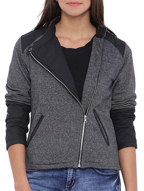 grey cotton zipper jacket - 11943911 - Very Small Image - 1
