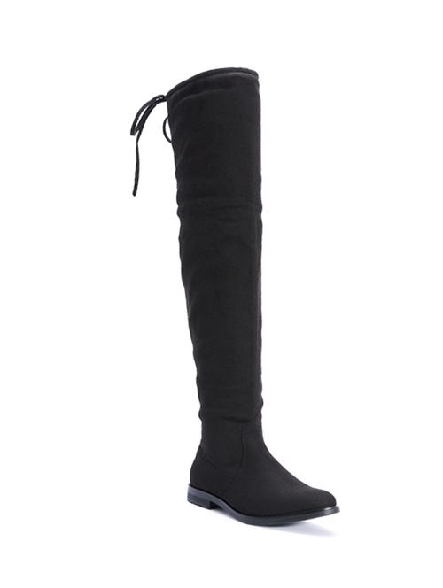black synthetic knee length boot - 11946184 - Very Small Image - 1