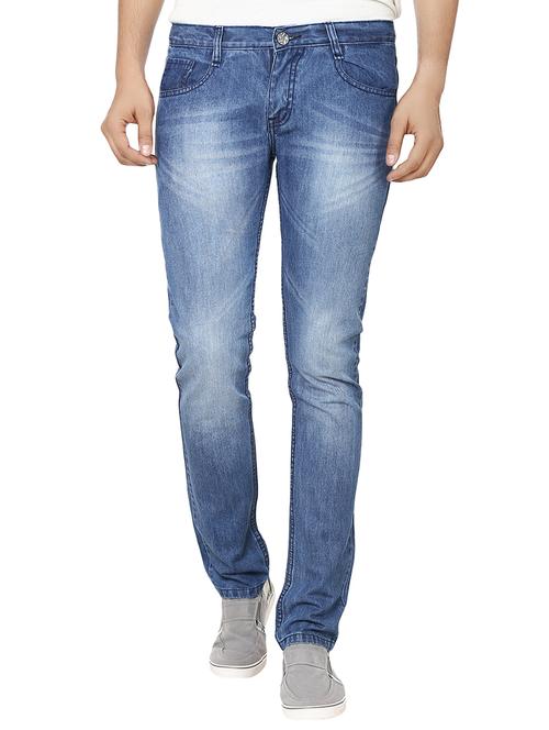 blue cotton washed jeans - 11954523 - Very Small Image - 1