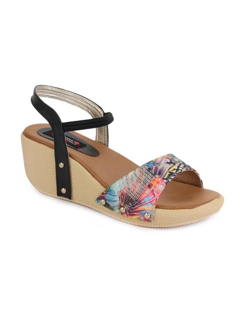black leatherette wedge - 11954569 - Very Small Image - 1