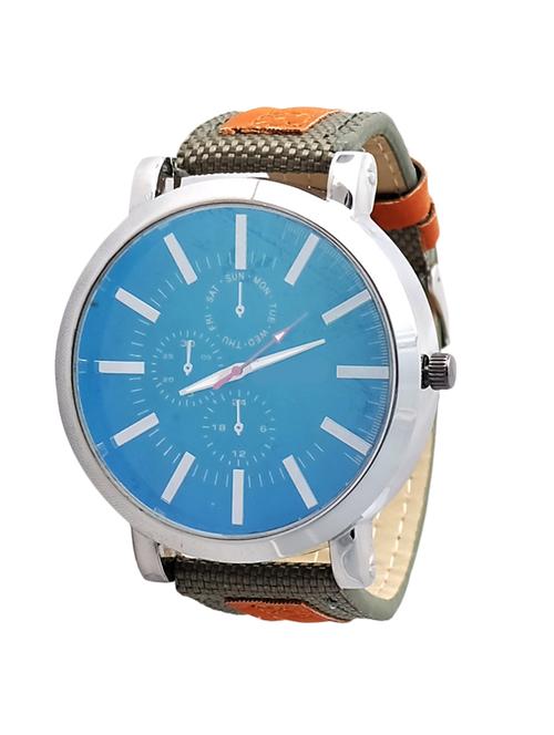 orange grey color watch in leatherette strap - 11955520 - Very Small Image - 1