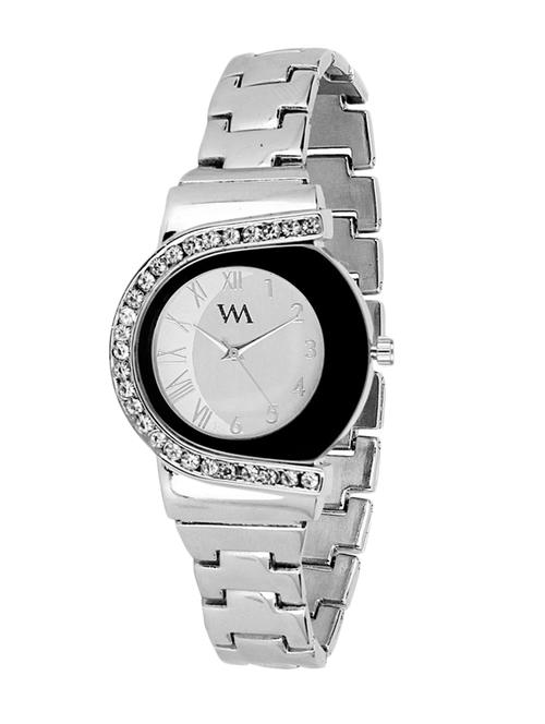 silver studded stainless steel wrist watch - 11960404 - Very Small Image - 1