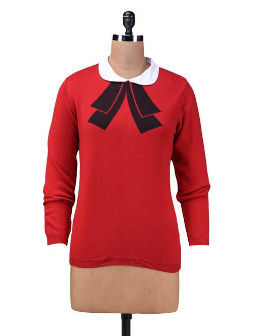 red acrylic casual pullover - 1196338 - Very Small Image - 1