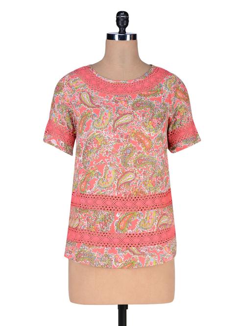 pink cotton printed top - 1196672 - Very Small Image - 1