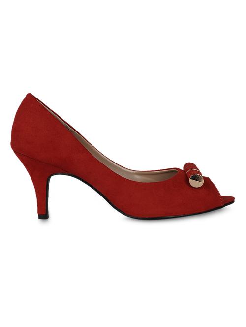 red embellished suede sandals - 1202504 - Very Small Image - 1
