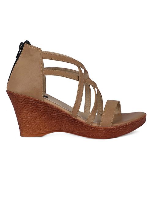 beige leatherette sandals - 1202563 - Very Small Image - 1