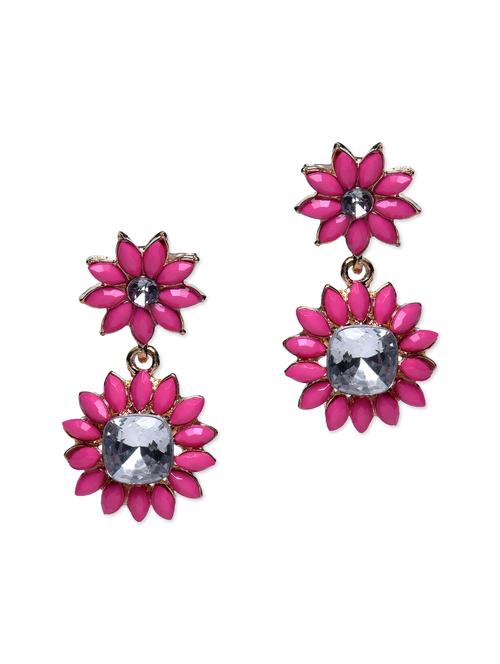 pink studded acrylic metallic earrings - 1205194 - Very Small Image - 1