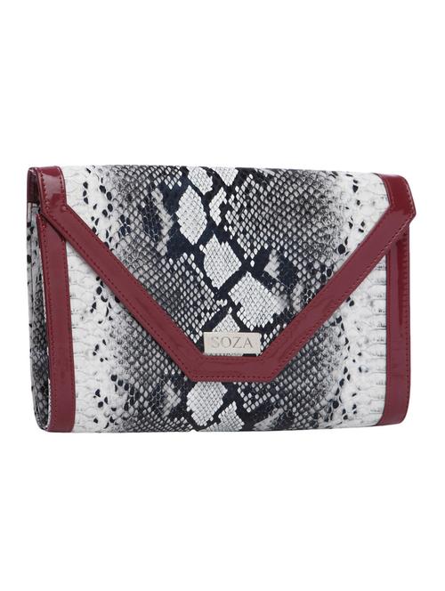snake print textured leather clutch - 1205988 - Very Small Image - 1