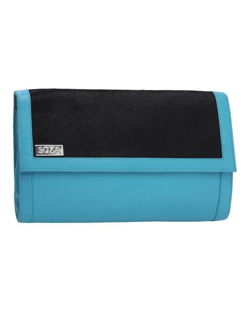turquoise textured leather clutch - 1206004 - Very Small Image - 1