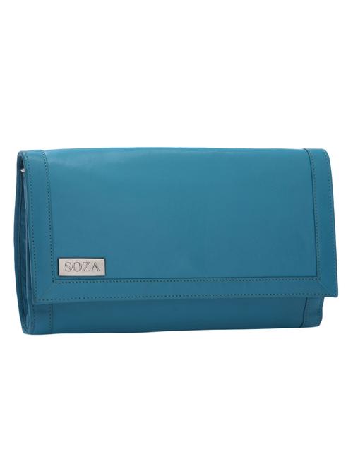 textured turquoise leather clutch - 1206007 - Very Small Image - 1