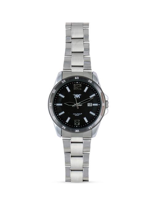 round frame black base metallic strap watch - 1206045 - Very Small Image - 1
